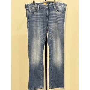 Hugo Boss Jeans Mens 38x32 Regular Fit Boss Orange Faded Blue Denim